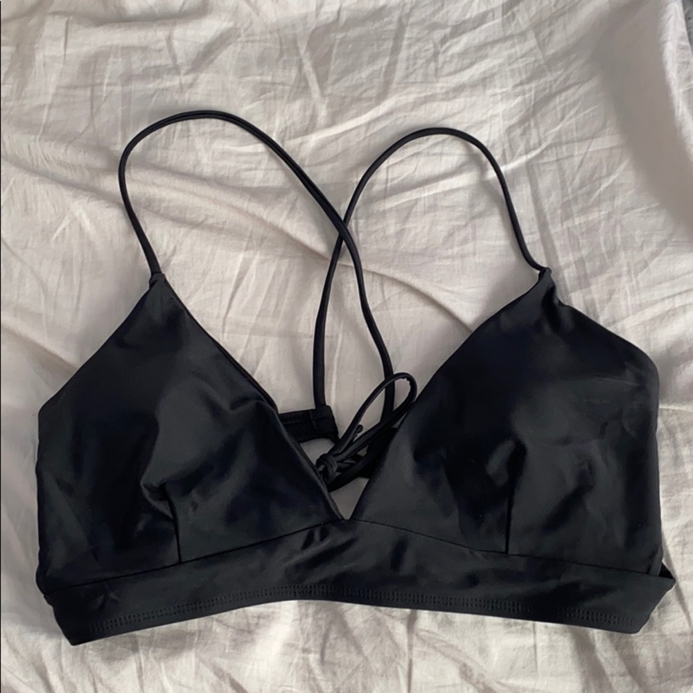 strappy black bikini top